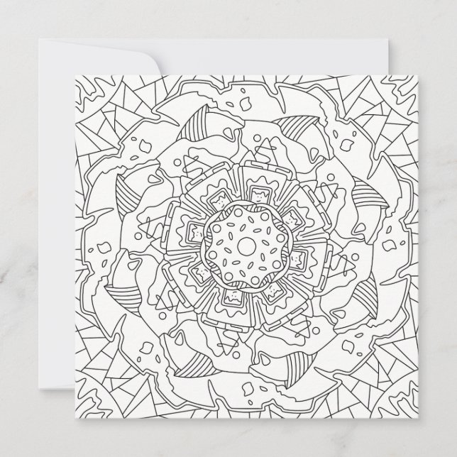 Joyeux Doodles : Joyeuse page de coloriage carte p (Devant)