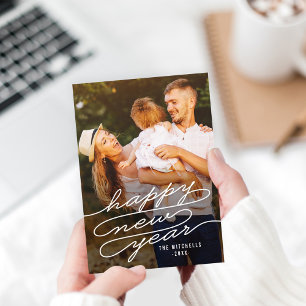 Joyeux Ecriture ÉDITABLE COULEUR Carte Nouvel An