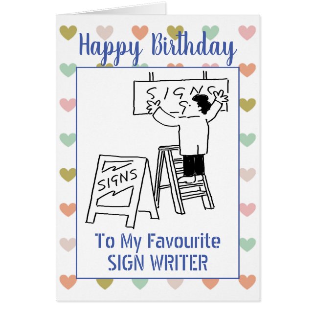 Joyeux écrivain des signes d'anniversaire (Devant)