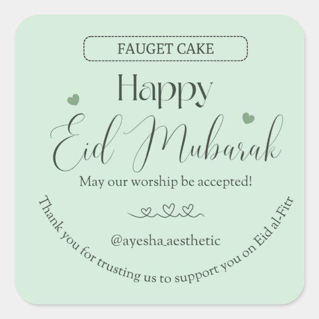 Joyeux Eid Moubarak Autocollant Esthétique | Minim (Devant)
