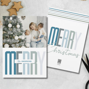 Joyeux Elegant Photo Famille Noël Carte de vacance