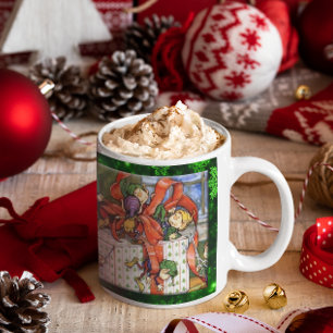 Joyeux elfes enveloppant la Mug présente