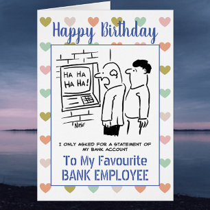 Joyeux employé de la banque d'anniversaire