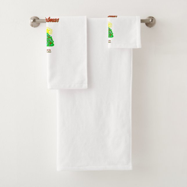 Joyeux ensemble de serviettes de bain de Noël (En situation)