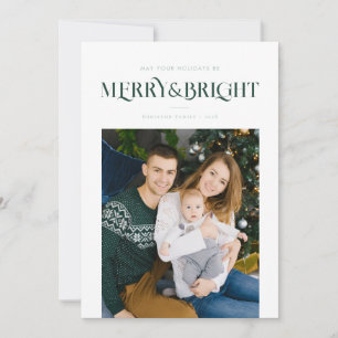 joyeux et bleu vif carte de Noël tendance