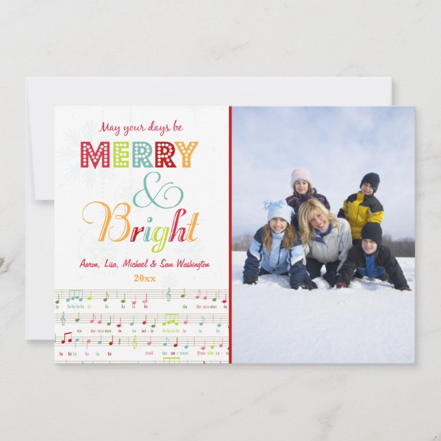 Joyeux et brillant carte photo de Noël (Devant)