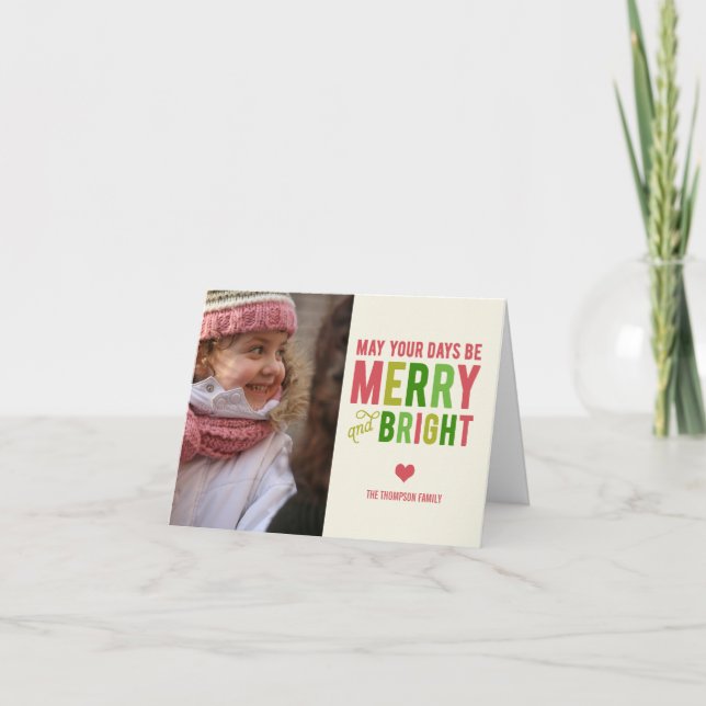 Joyeux et brillant Carte photo de vacances (Devant)