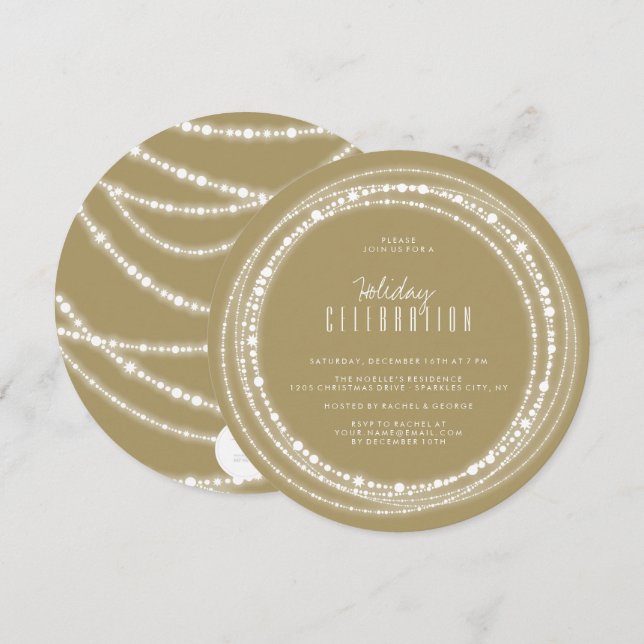 Joyeux et brillant étincelles Chic Invitation de f (Devant / Derrière)