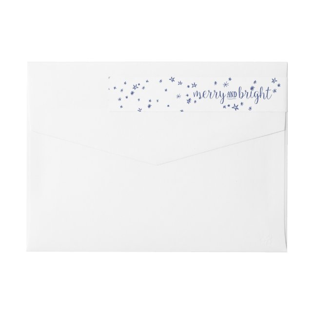 Joyeux et brillant Étiquette de adresse de vacance (Dos)