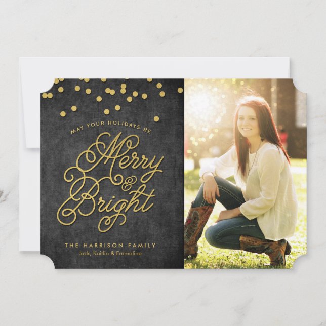 Joyeux et brillant Noël Carte de vacances (Devant)