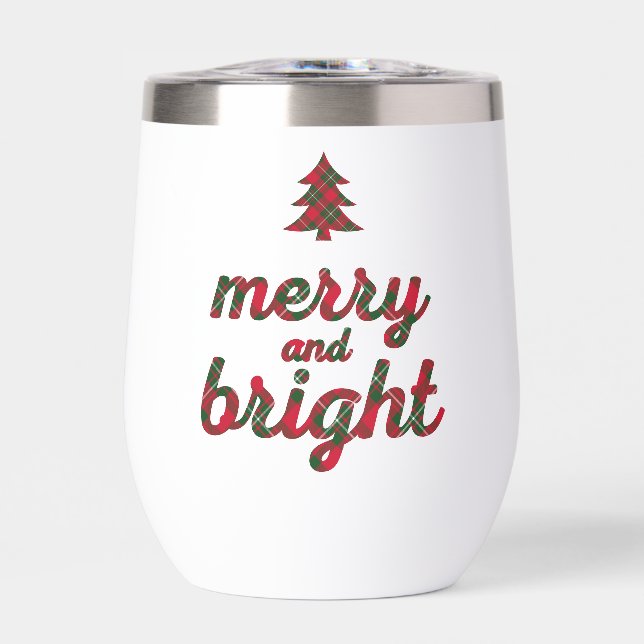 Joyeux et brillant tartan typographie de Noël (Avant)