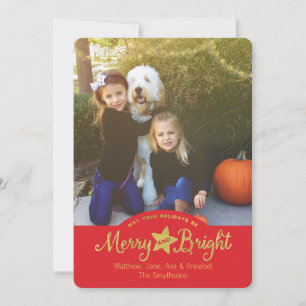 Joyeux et brillants Gold Stars Carte photo de vaca