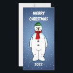 Joyeux et heureux Snowman<br><div class="desc">Le joyeux bonhomme de neige portant un casquette vert et un foulard rouge est prêt pour Noël.</div>