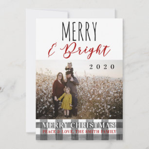 Joyeux et lumineux Carte photo de famille de Noël