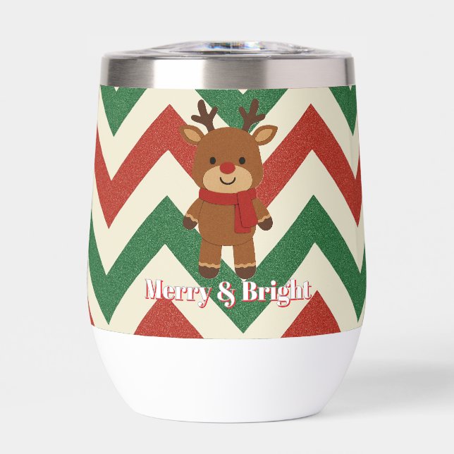 Joyeux et Lumineux Chevron Renne Noël (Avant)