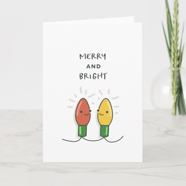 Joyeux et lumineux - mignon - Carte de Noël (Devant)