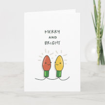 Joyeux et lumineux - mignon - Carte de Noël
