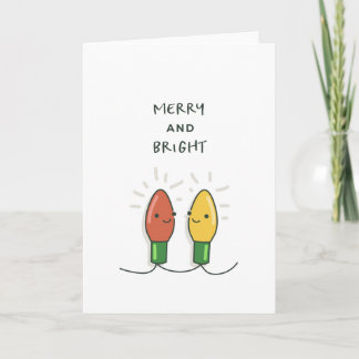 Joyeux et lumineux - mignon - Carte de Noël