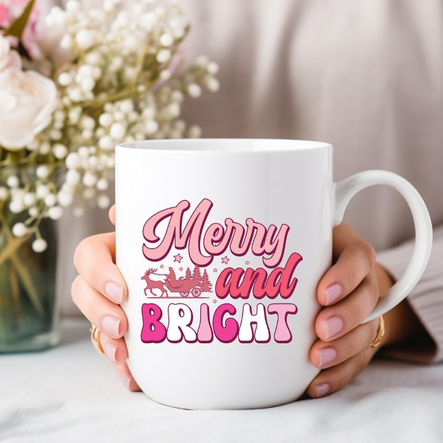 Joyeux et lumineux : Noël Boire du café Mug (Créateur téléchargé)