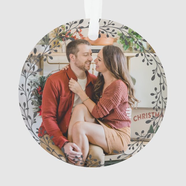 Joyeux et lumineux Noël Wreath Family Photo (dos)