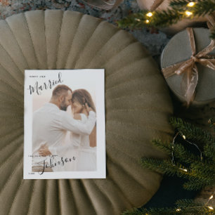 Joyeux et marié Nom du script Photo Carte de Noël