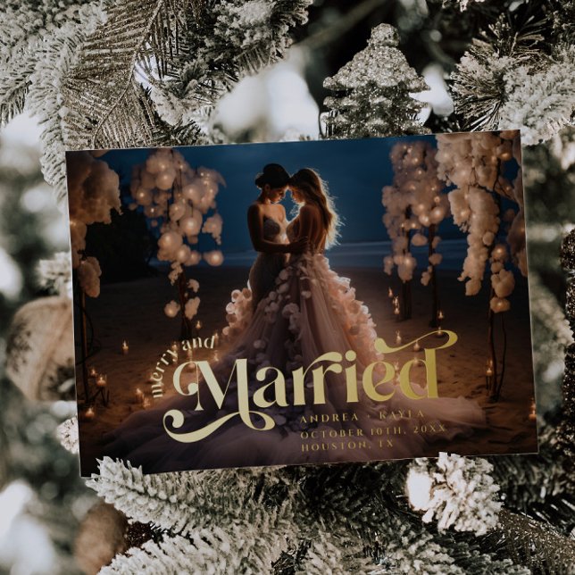 Joyeux et marié Swirl Mariage de vacances Photo (Créateur téléchargé)