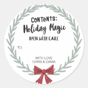 Joyeux Étiquette cadeau de Noël personnalisé avec 