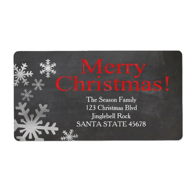 Joyeux étiquette de adresse de Noël (Devant)