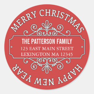 Joyeux Étiquette de Noël classique contemporain