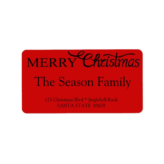 Joyeux Étiquette de script lettres main Noël (Devant)
