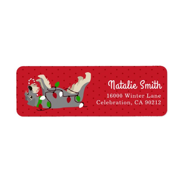 Joyeux Étiquette Schnauzer Christmas Lights (Devant)