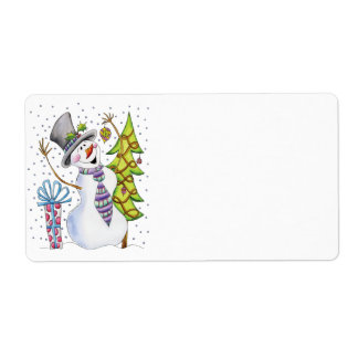 Joyeux Étiquette Snowman