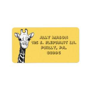 Joyeux Étiquettes de adresse de Giraffe