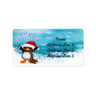 Joyeux Étiquettes de adresse de pingouin de Noël