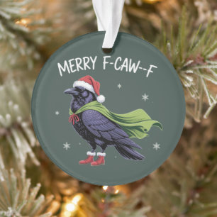 Joyeux F-Caw-F Corbeau Drôle de Noël Corbeau Sarca