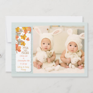 Joyeux Faire-part de naissance photo d'automne