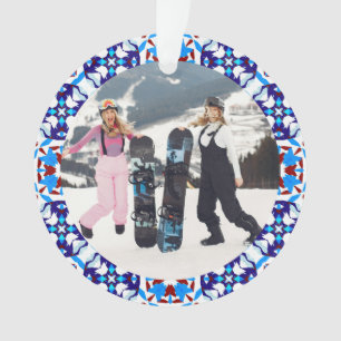 Joyeux Festif bleu Noël Photo Cadre