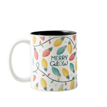 Joyeux feu de Noël Ampoules Motif Mug