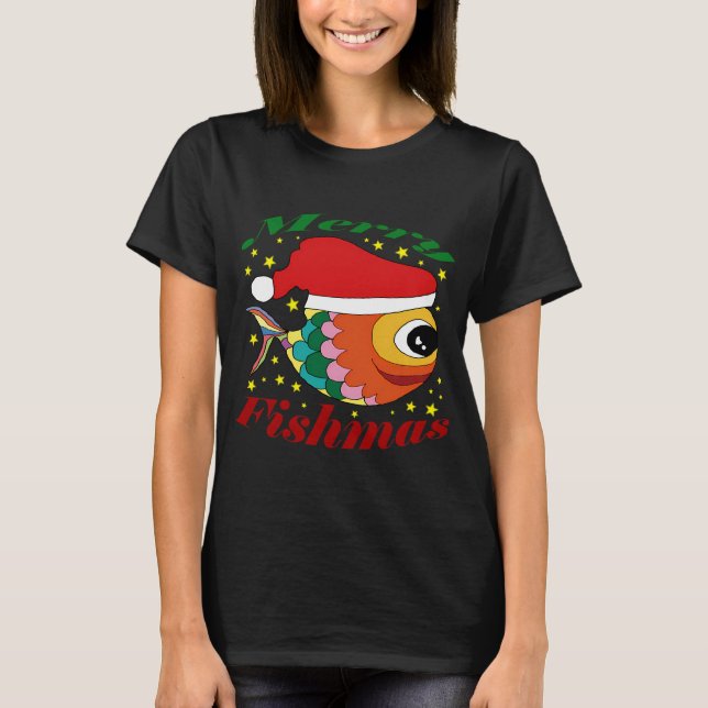 Joyeux Fishmas Sweat de Noël Moche Drôle de Pêche (Devant)