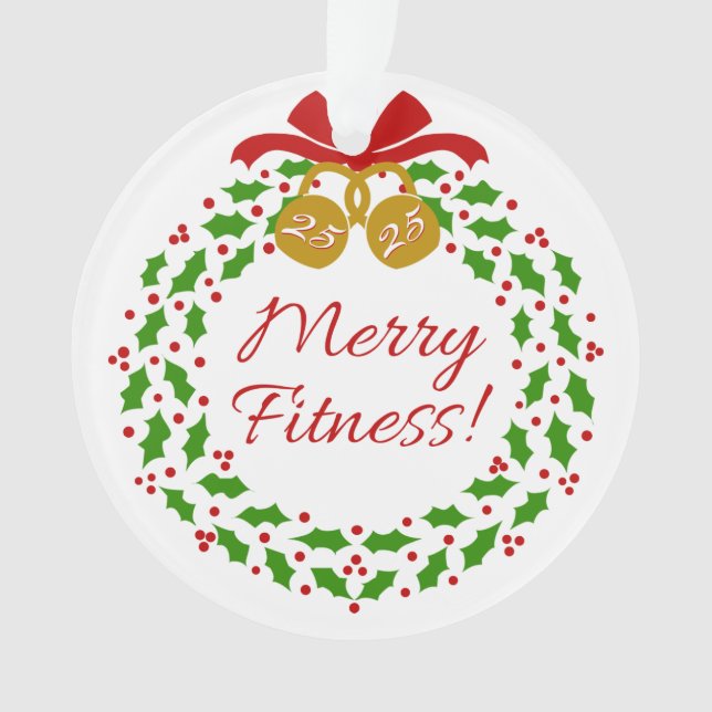 Joyeux Fitness Wreath Acryllique Circle Ornament (devant)
