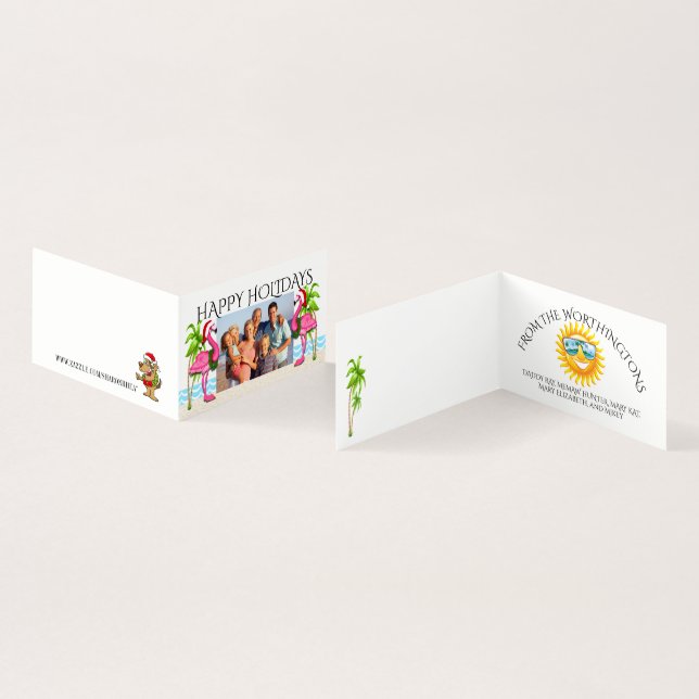 Joyeux Flamant rose de vacances Famille Photo #hol (Inside and Outside)