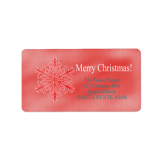 Joyeux flocon de Noël Étiquette de adresse de vaca