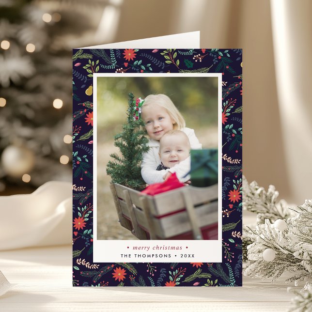 Joyeux Foliage | Carte photo de vacances plié (Créateur téléchargé)