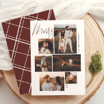 Joyeux | Galerie Wall 6 Photo Budget de Noël<br><div class="desc">Découvrez vos moments de famille préférés avec cet élégant carte photo à budget de Noël doté d'une disposition murale branchée. Avec six emplacements photo de différentes tailles, vous pouvez mélanger des portraits, des paysages, et des plans carrés de scènes familiales confortables, des vacances amusantes, ou des selfies festifs. "Merry" est...</div>