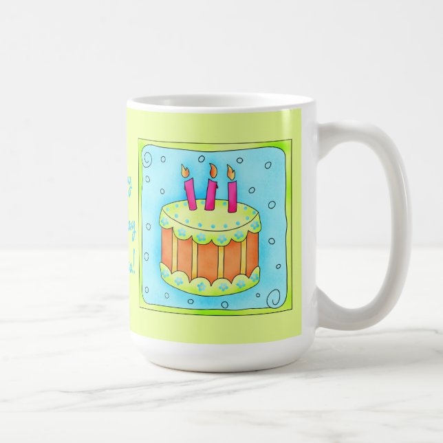 Joyeux gâteau d'anniversaire Lime Green Mug (Droite)