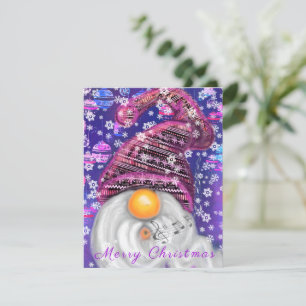 Joyeux Gnome En Casquette Violet Chante Une Chanso