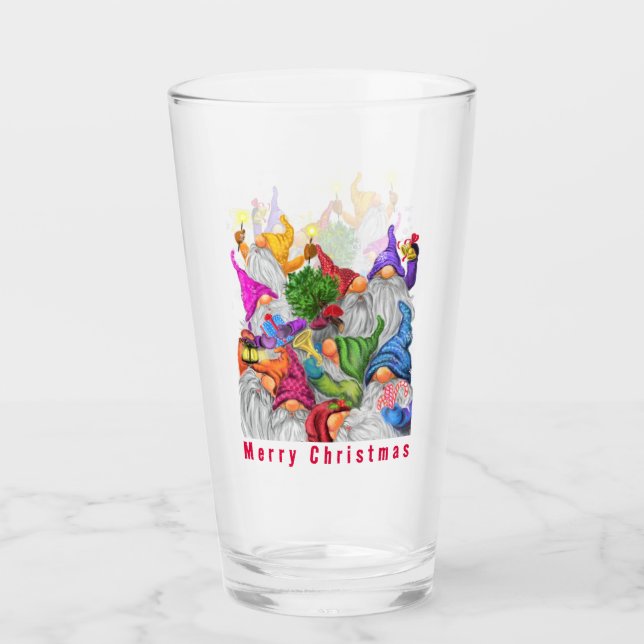 Joyeux Gnomes verre de Noël (Devant)