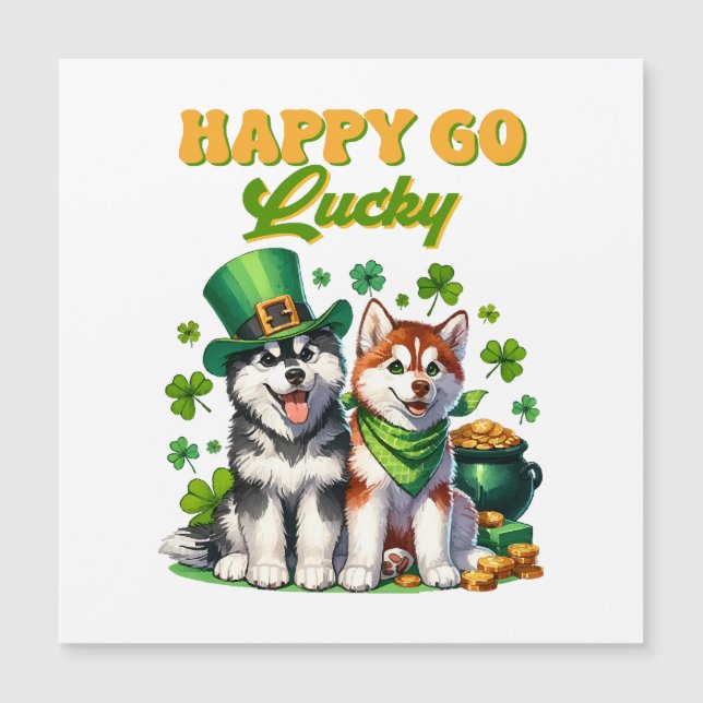 Joyeux Go Lucky Cute Husky St. Patricks Day (Devant)