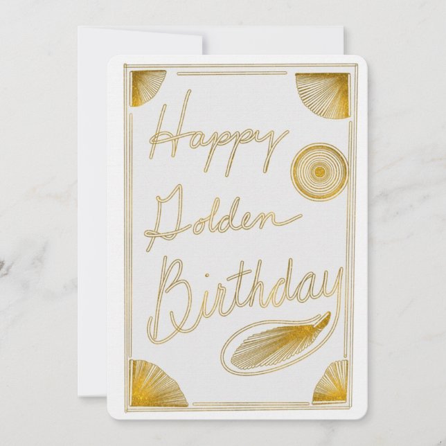 Joyeux Golden Anniversaire Typographie Or Design (Devant)
