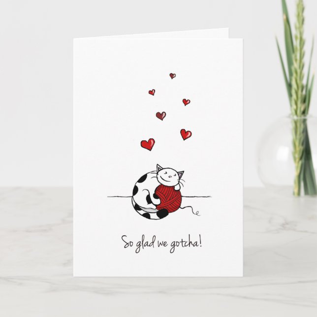 Joyeux Gotcha Day - Carte d'adoption avec chat mig (Devant)